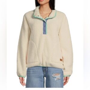 Long Sleeve Kipsie Plush Cream Fleece Sherpa Pullover Jacket - WORN ONCE!